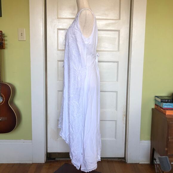 VTG 90s Y2K Anandas Collection Maxi Dress White XL Crochet Lace Sheer Fairycore - Picture 5 of 10